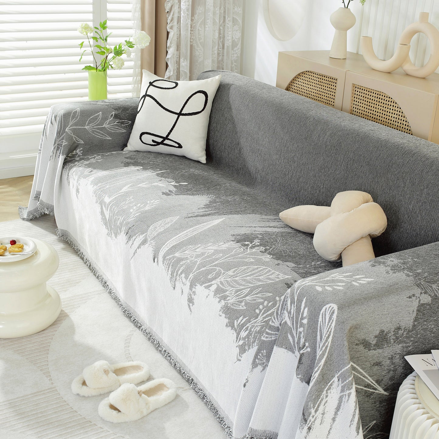 1/2/3/4人用ソファカバー毛布 家具 ペットプロテクター スタイリッシュスロー セクショナルソファ用