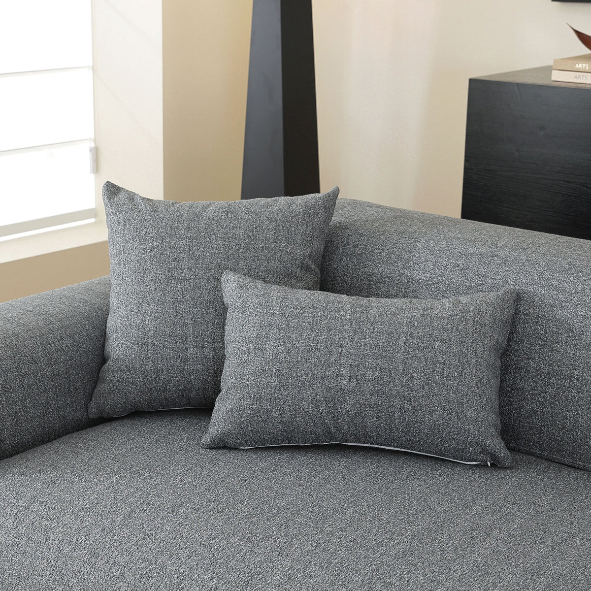 Linen-Look Chenille Sofa Cover, Non-Slip Textured Couch Protector for Pets & Kids