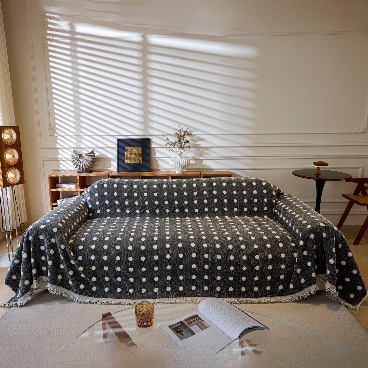 Decorative Plush Textured Woven Sofa Cover Throw, Cozy Soft Couch Protector Blanket