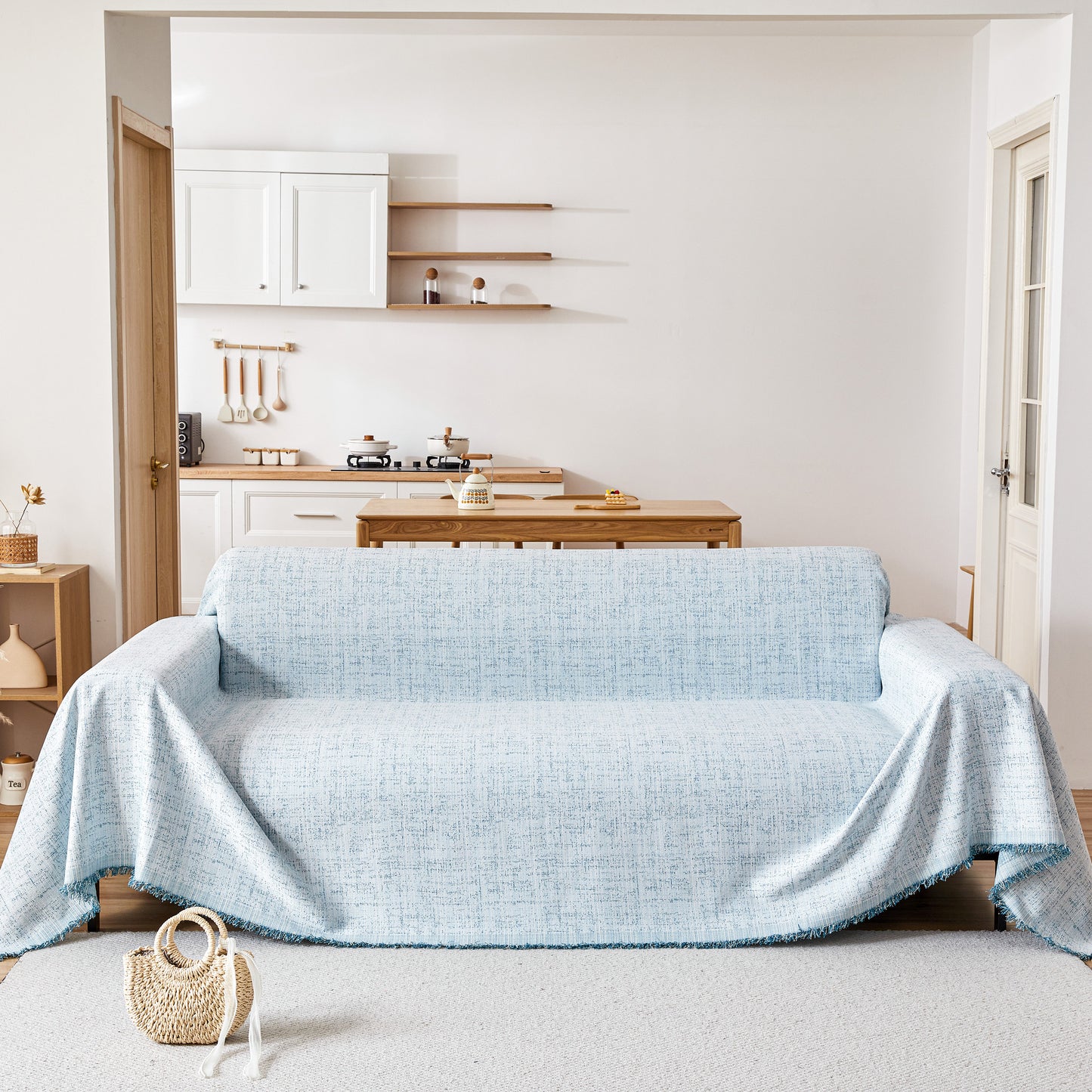 Housse de canapé Couverture Housses de canapé pour la plupart des canapés de forme Lavable Durable Couverture de canapé avec des franges