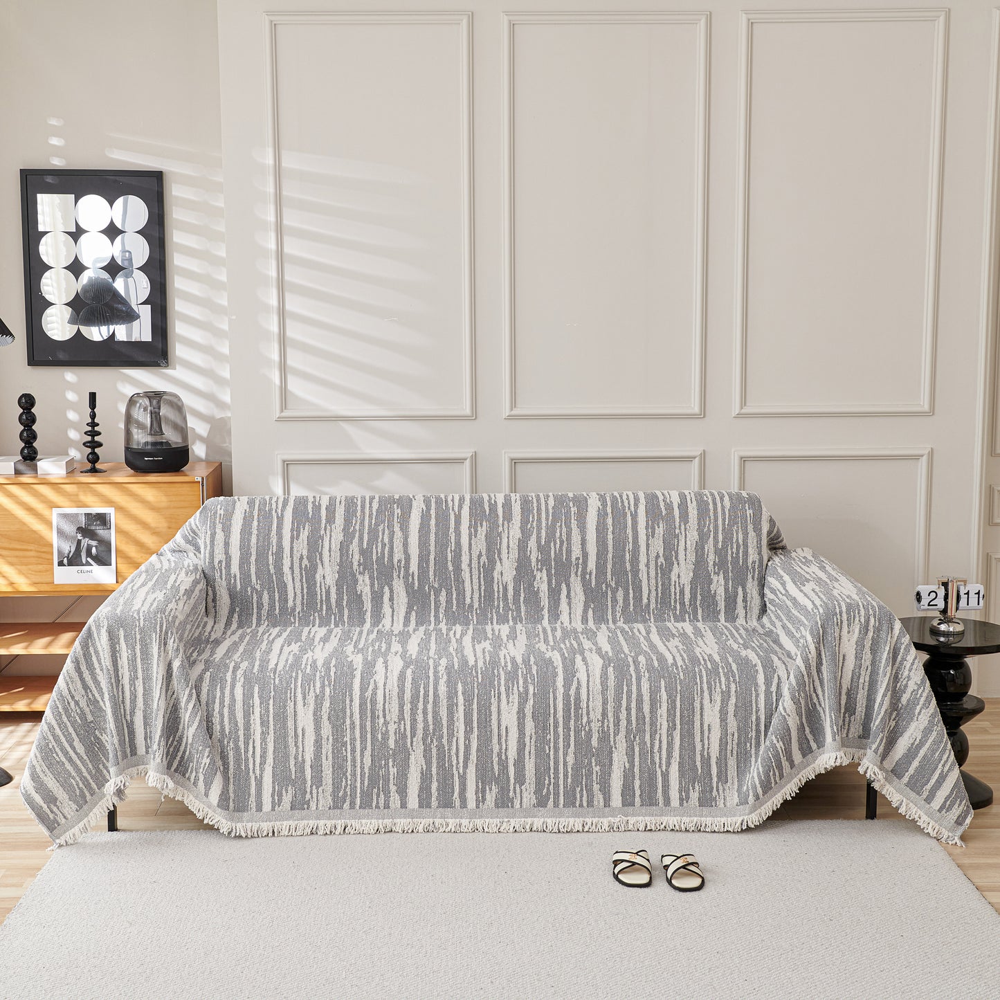 Reversible Sofa Throw Blanket, Couch Cover Sofa Slipcover for Most Shape Sofas