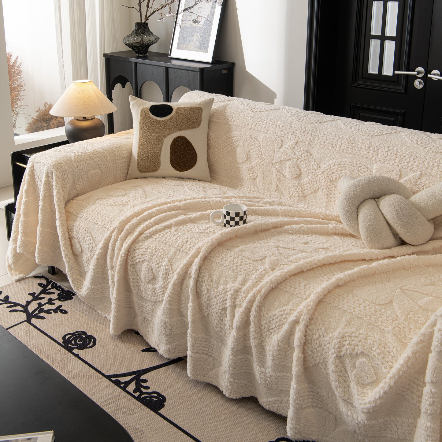 Soft Plush Fleece Throw Blanket for Couch Solid Cute Warm Couch Cover Blanket for Winter