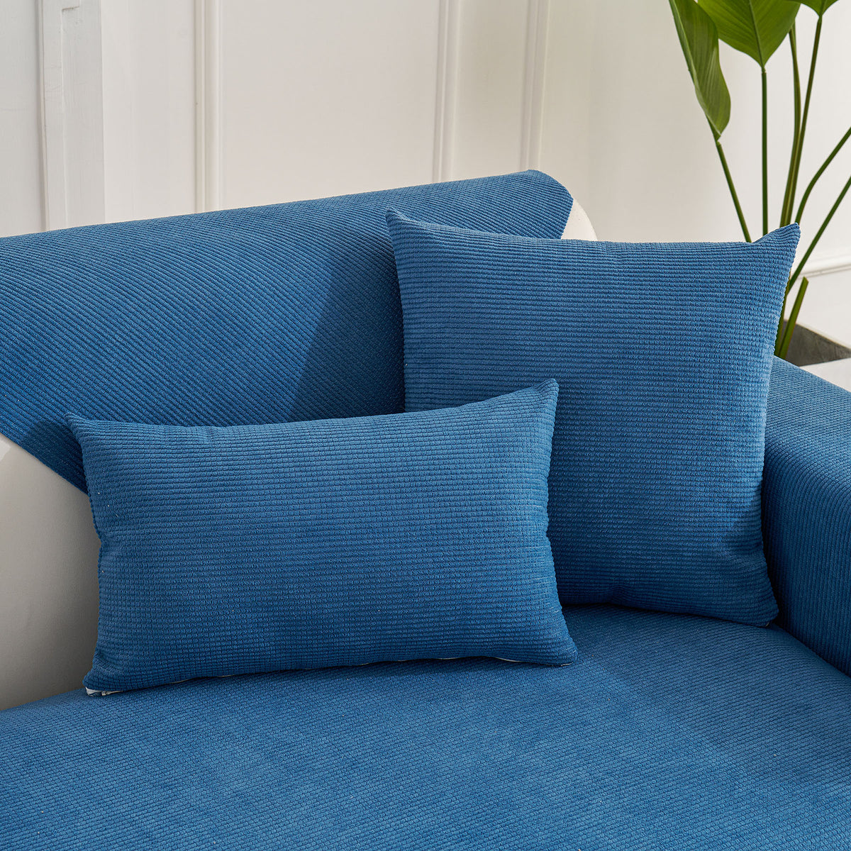Water-Resistant Waffle Textured Sofa Cover, Non-Slip Couch Protector for Pets & Kids