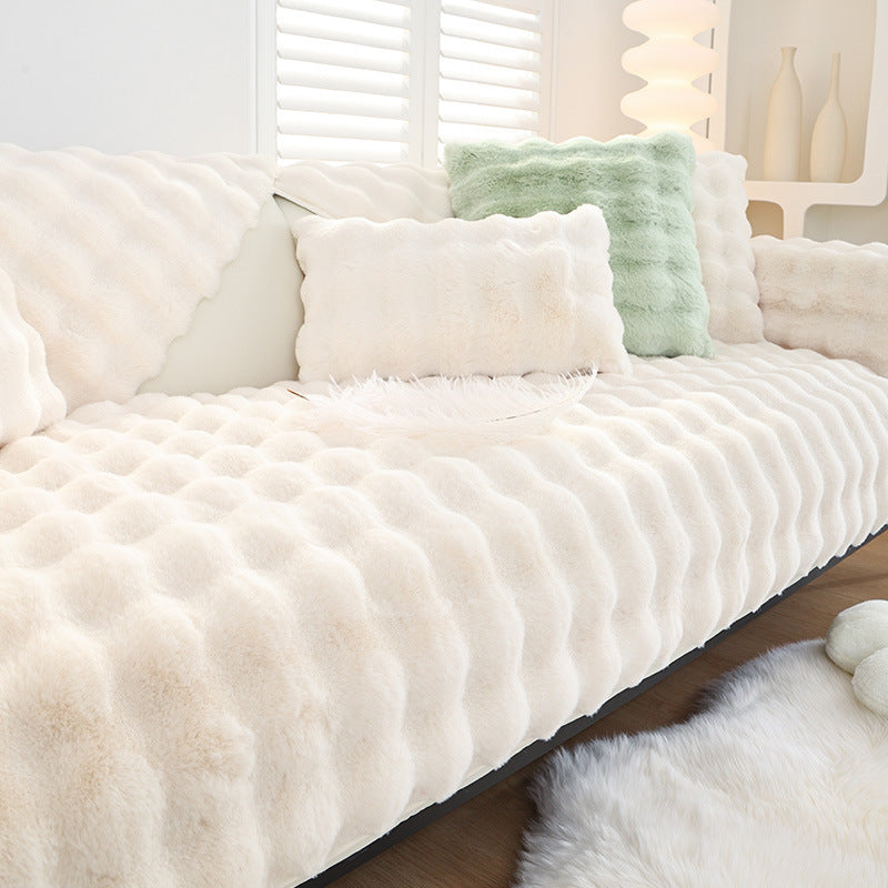 Non-slip Faux Fur Sofa Cover – Super Soft, Fluffy, and Stylish