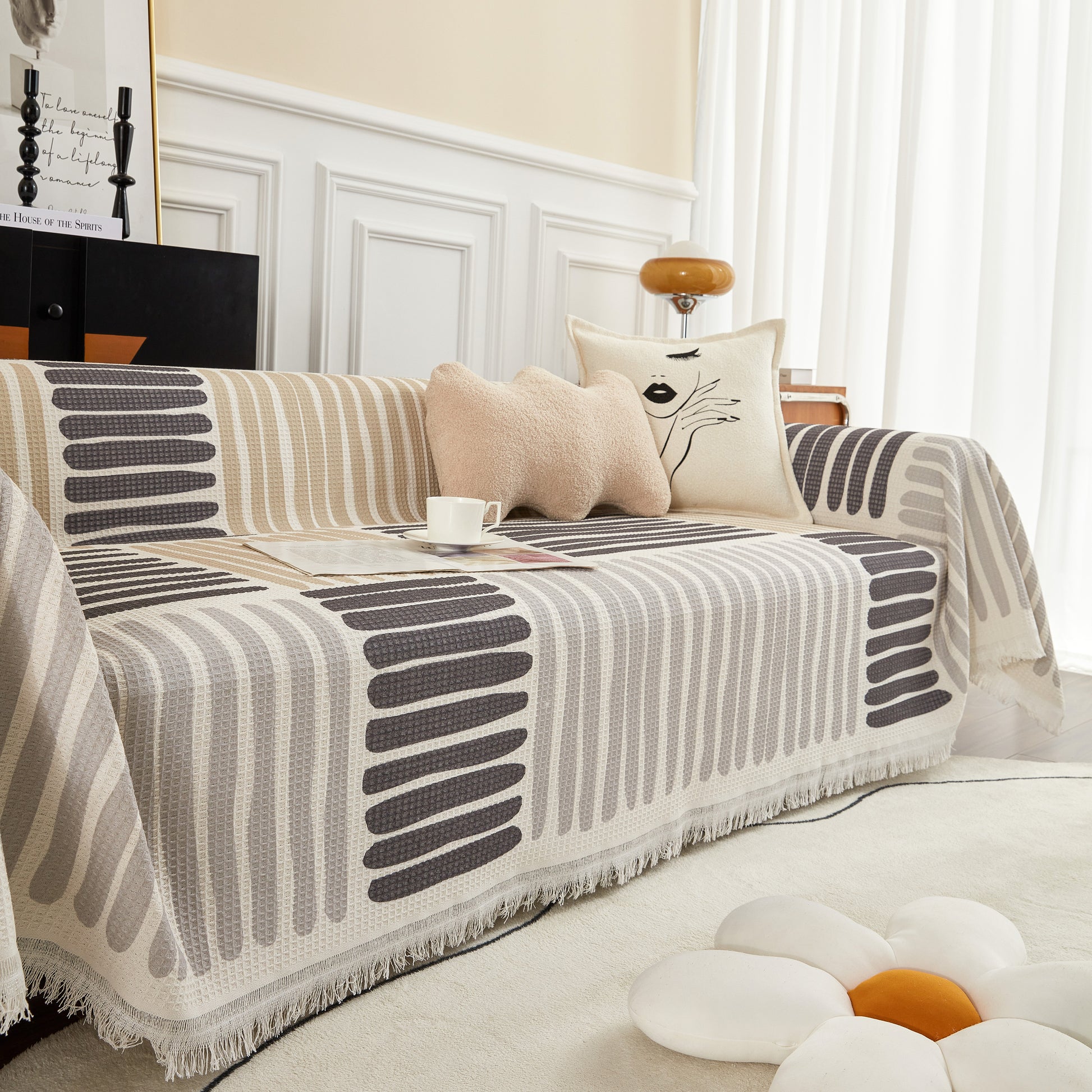 Cotton Sofa Blanket Cover, Throw Blanket Couch Protector, Extra