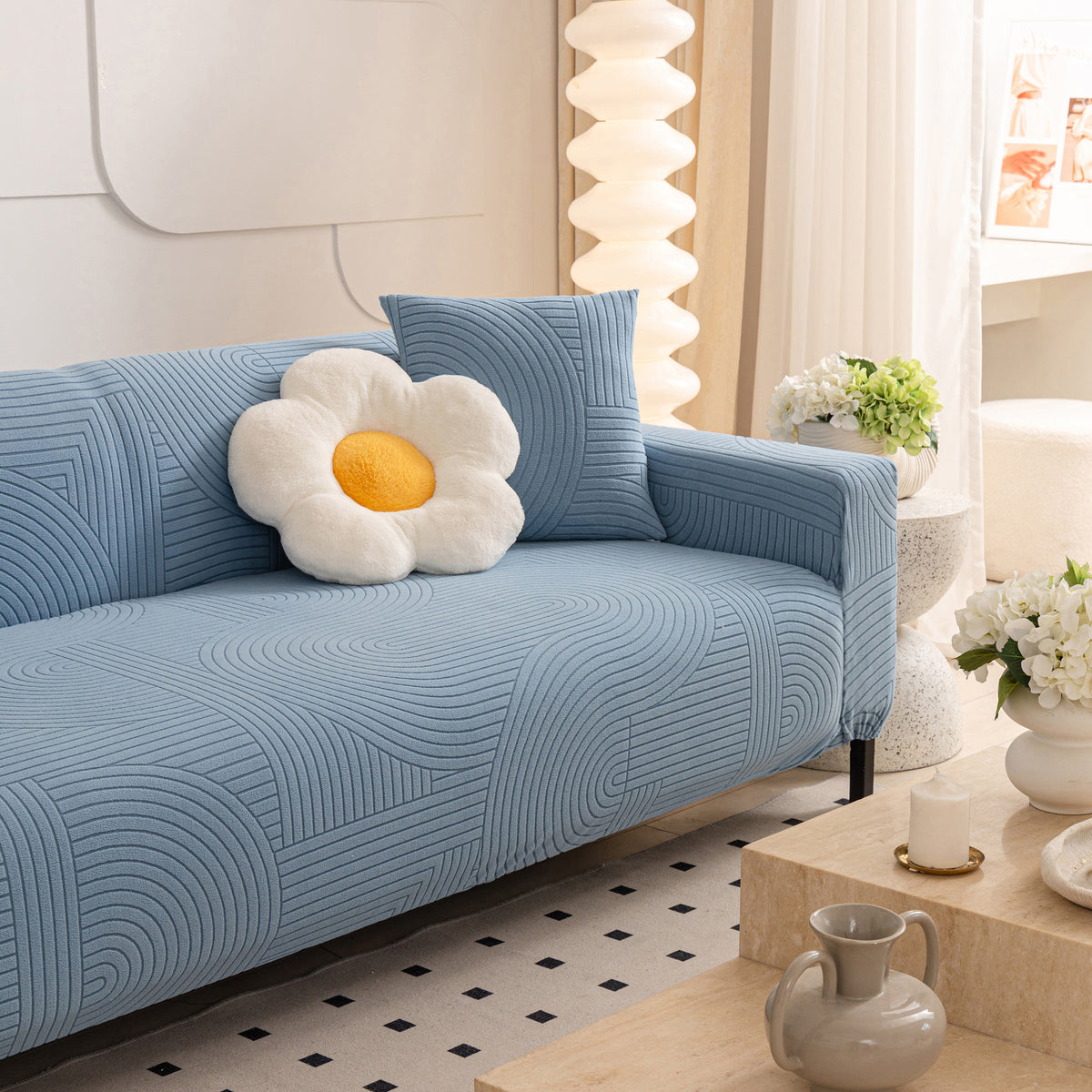 Fleece Stretch Sofa Bezug Waschbar Weicher Spandex Couchbezug Möbel Sc – Slipcover KAS™