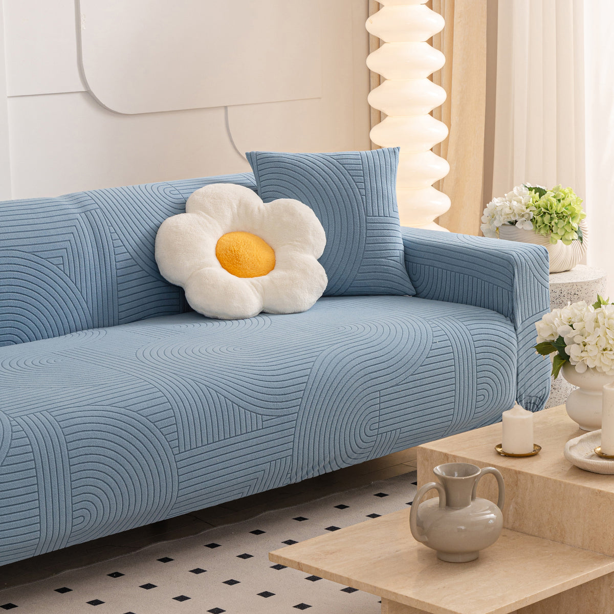 Fleece Stretch Sofa Bezug Waschbar Weicher Spandex Couchbezug Möbel Sc – Slipcover KAS™