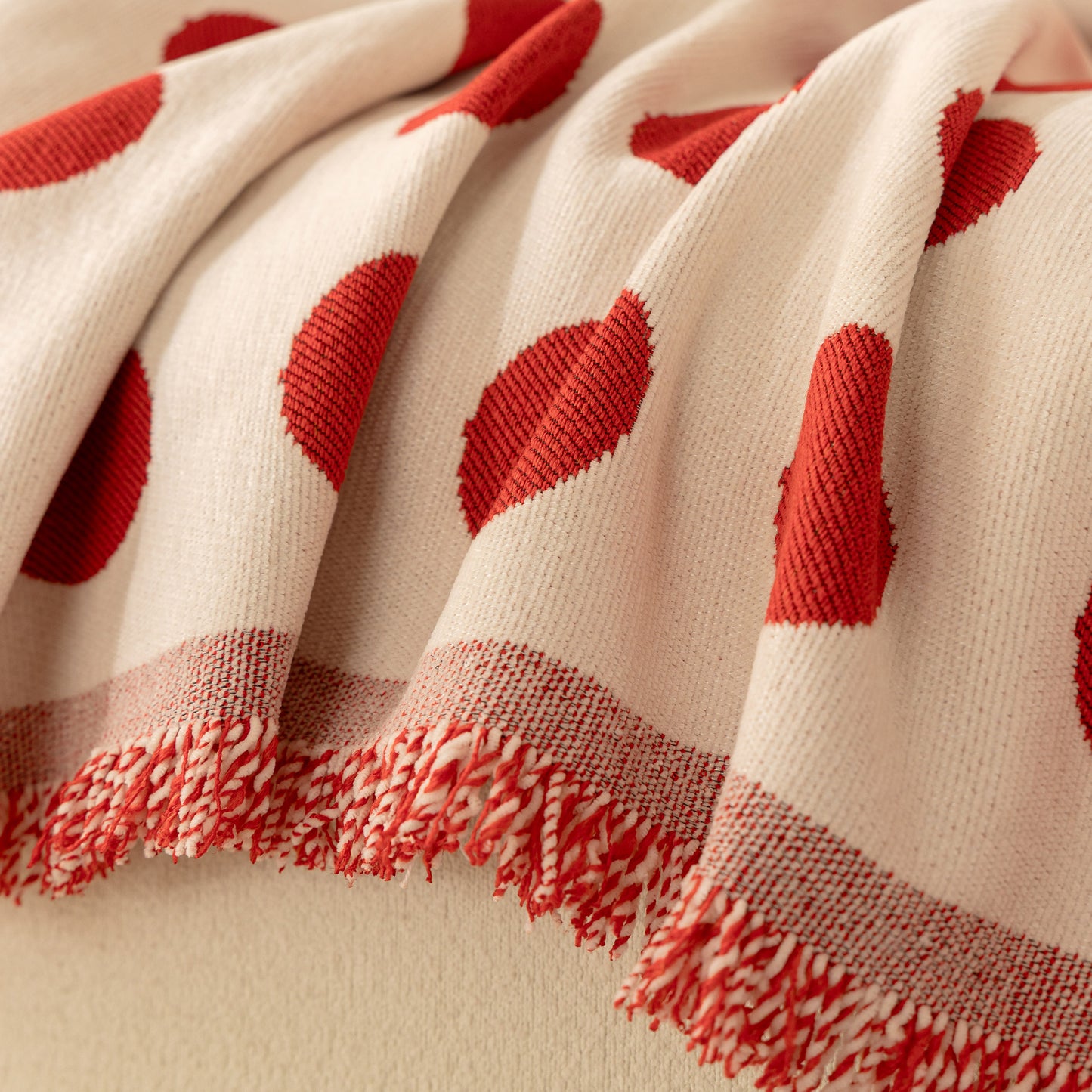 Chenille Polka Dot Sofa Cover Throw, Soft Thick Couch Cover Blanket Furniture Covers