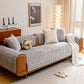 Quilted Velvet Sofa Cover, Thick Padded Couch Protector with Raised Geometric Texture