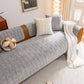 Quilted Velvet Sofa Cover, Thick Padded Couch Protector with Raised Geometric Texture