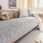Quilted Velvet Sofa Cover, Thick Padded Couch Protector with Raised Geometric Texture