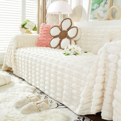 Fluffy faux fur sofaovertræk, varmt og stilfuldt sofa beskyttelse