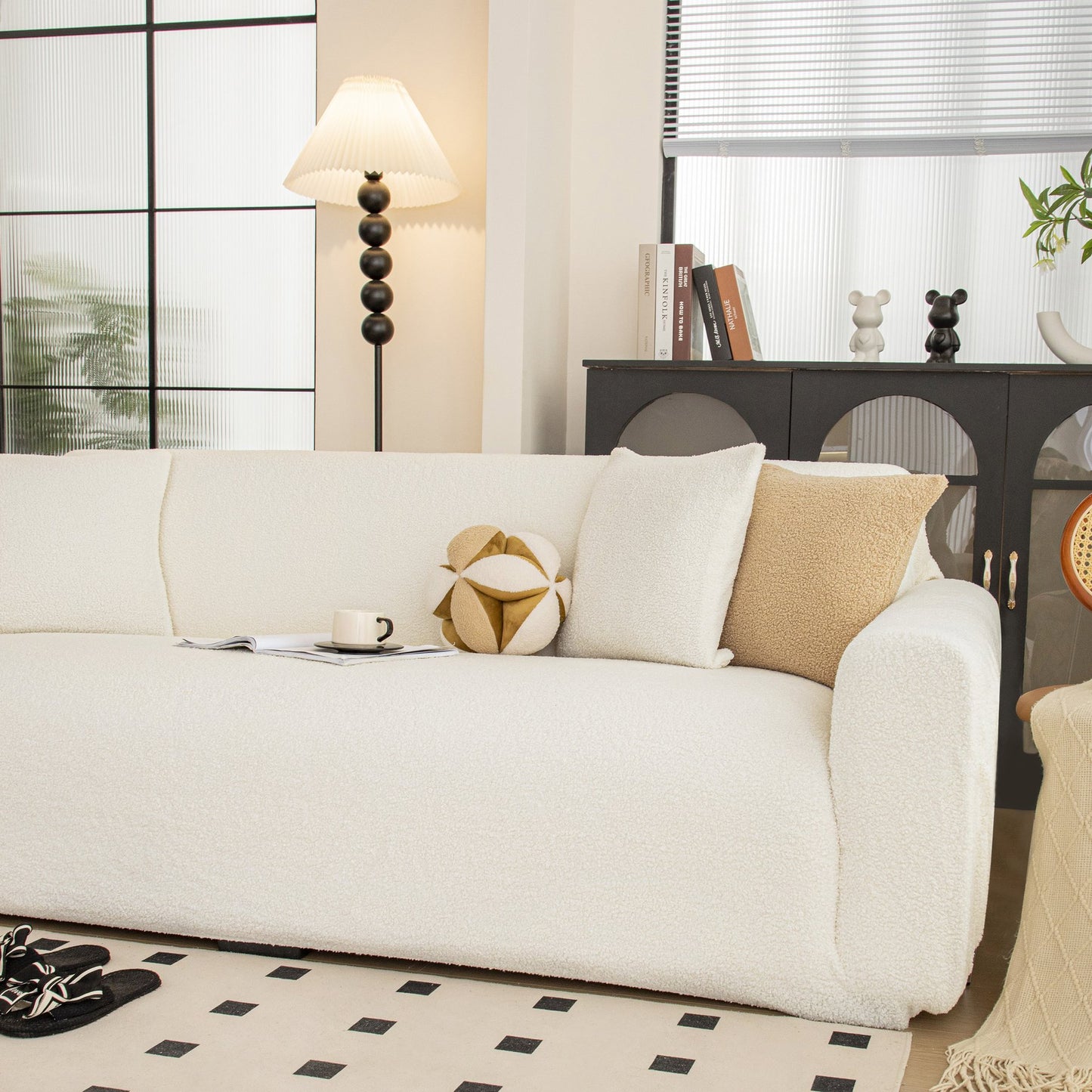 Stretch Plush Fitted Couch Slipcover Furniture Protector for 1/2/3/4/5 Cushion Couch