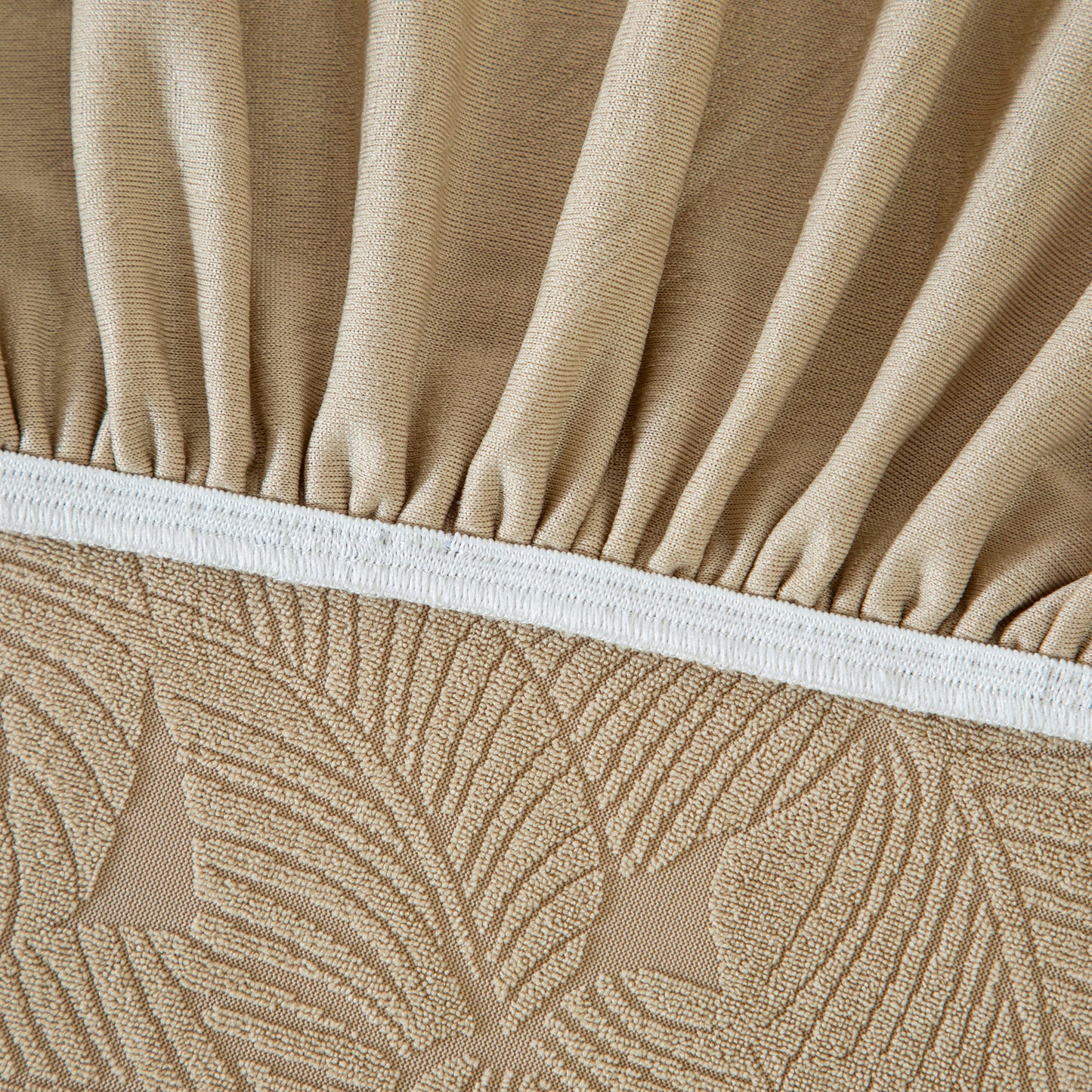 3D Jacquard Leaf Pattern Couch Slipcover, High Stretch Washable Textured Sofa Cover
