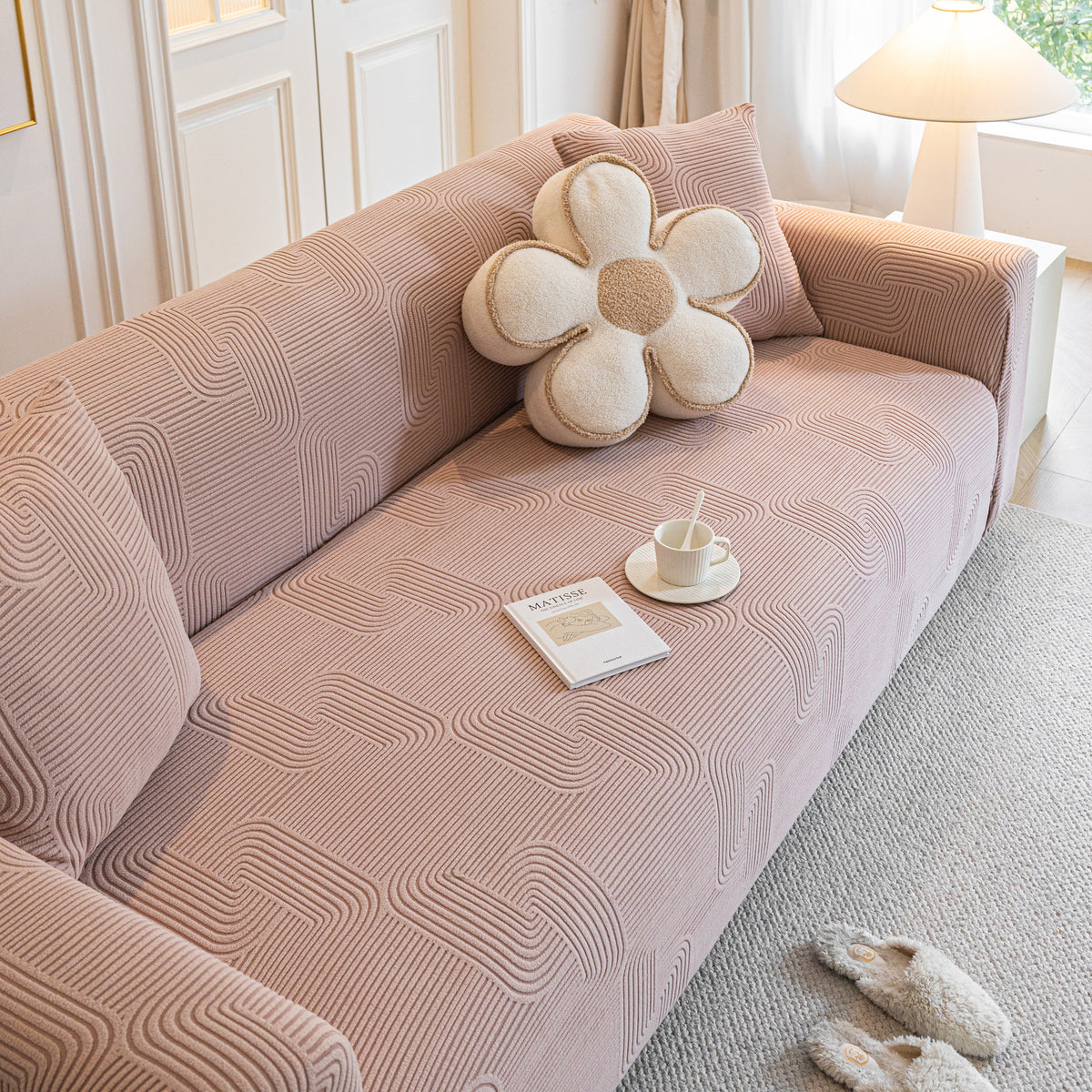 Moderne Stretchbezüge Geometrisches Texturiertes Decken für Sofa mit C – Slipcover KAS™