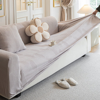 Fundas de sofá modernas con textura geométrica y elástica para sofá con chaise