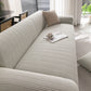Modern Textured Stretch Sofa Cover, Plush Fleece Sofa Slipcover with 3D Stripe Texture