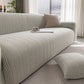 Modern Textured Stretch Sofa Cover, Plush Fleece Sofa Slipcover with 3D Stripe Texture