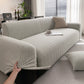 Modern Textured Stretch Sofa Cover, Plush Fleece Sofa Slipcover with 3D Stripe Texture