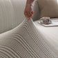 Modern Textured Stretch Sofa Cover, Plush Fleece Sofa Slipcover with 3D Stripe Texture
