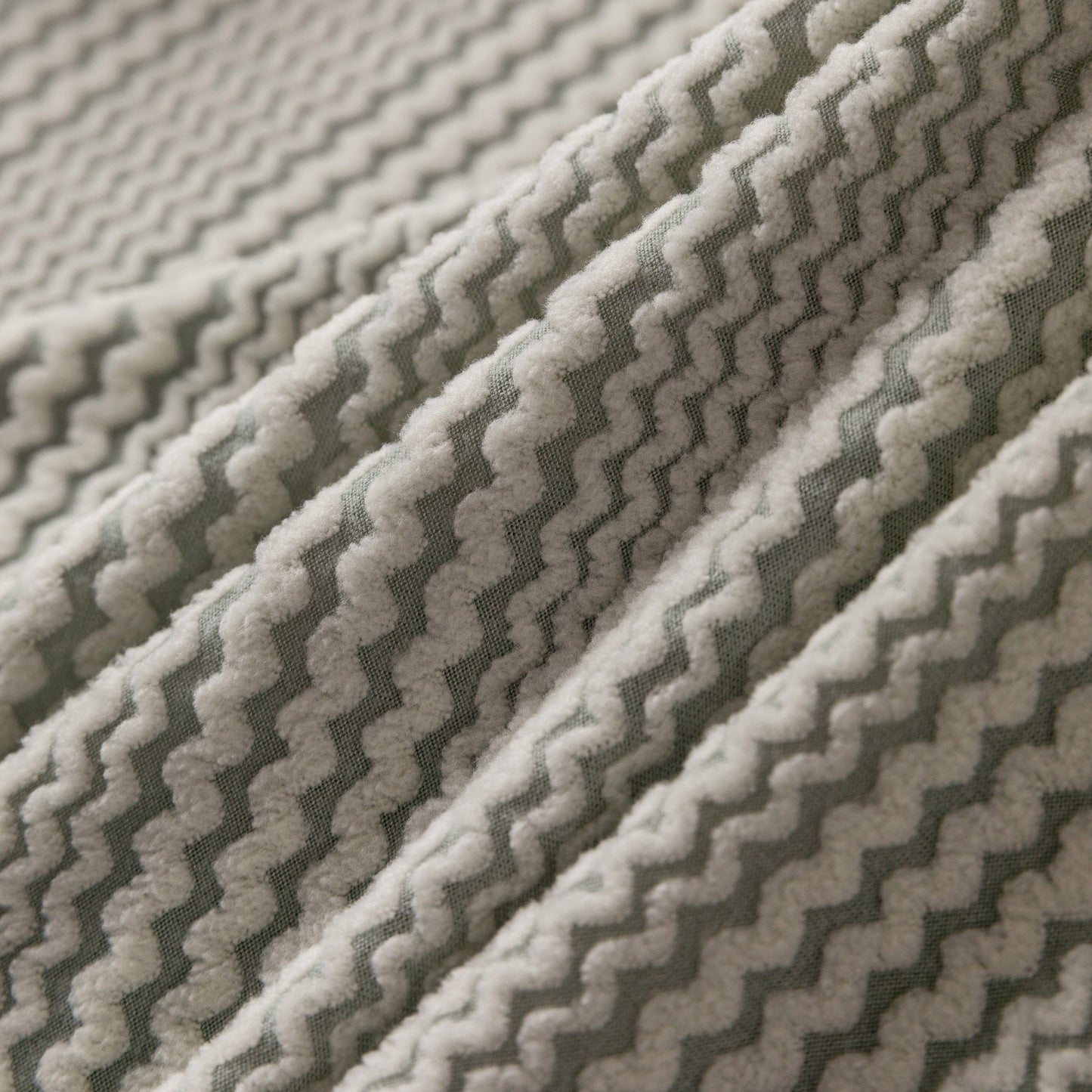 Modern Textured Stretch Sofa Cover, Plush Fleece Sofa Slipcover with 3D Stripe Texture