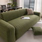 Modern Textured Stretch Sofa Cover, Plush Fleece Sofa Slipcover with 3D Stripe Texture