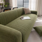 Modern Textured Stretch Sofa Cover, Plush Fleece Sofa Slipcover with 3D Stripe Texture