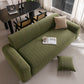 Modern Textured Stretch Sofa Cover, Plush Fleece Sofa Slipcover with 3D Stripe Texture