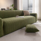 Modern Textured Stretch Sofa Cover, Plush Fleece Sofa Slipcover with 3D Stripe Texture