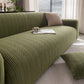 Modern Textured Stretch Sofa Cover, Plush Fleece Sofa Slipcover with 3D Stripe Texture