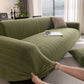 Modern Textured Stretch Sofa Cover, Plush Fleece Sofa Slipcover with 3D Stripe Texture