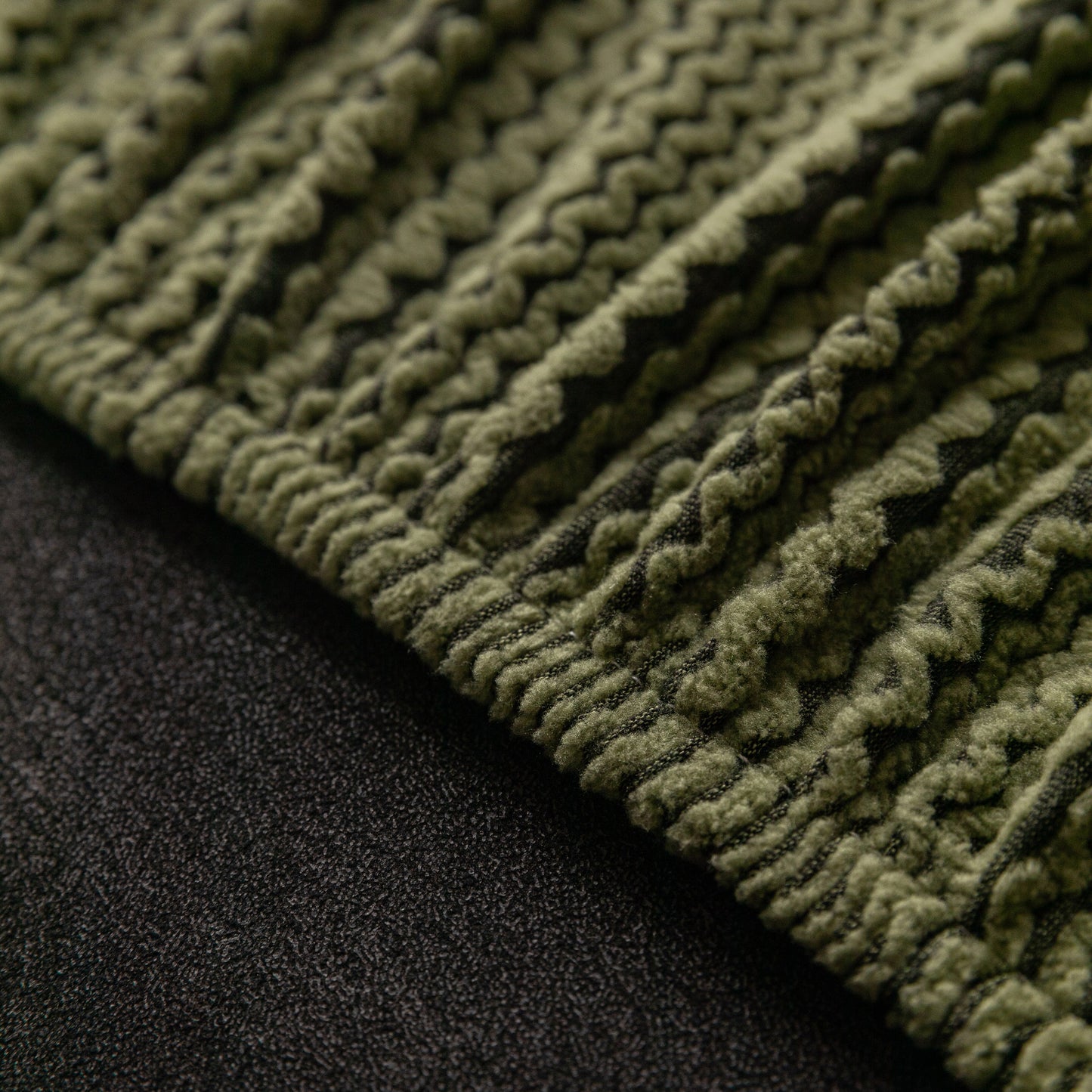 Modern Textured Stretch Sofa Cover, Plush Fleece Sofa Slipcover with 3D Stripe Texture