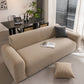 Modern Textured Stretch Sofa Cover, Plush Fleece Sofa Slipcover with 3D Stripe Texture
