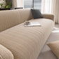 Modern Textured Stretch Sofa Cover, Plush Fleece Sofa Slipcover with 3D Stripe Texture
