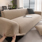 Modern Textured Stretch Sofa Cover, Plush Fleece Sofa Slipcover with 3D Stripe Texture