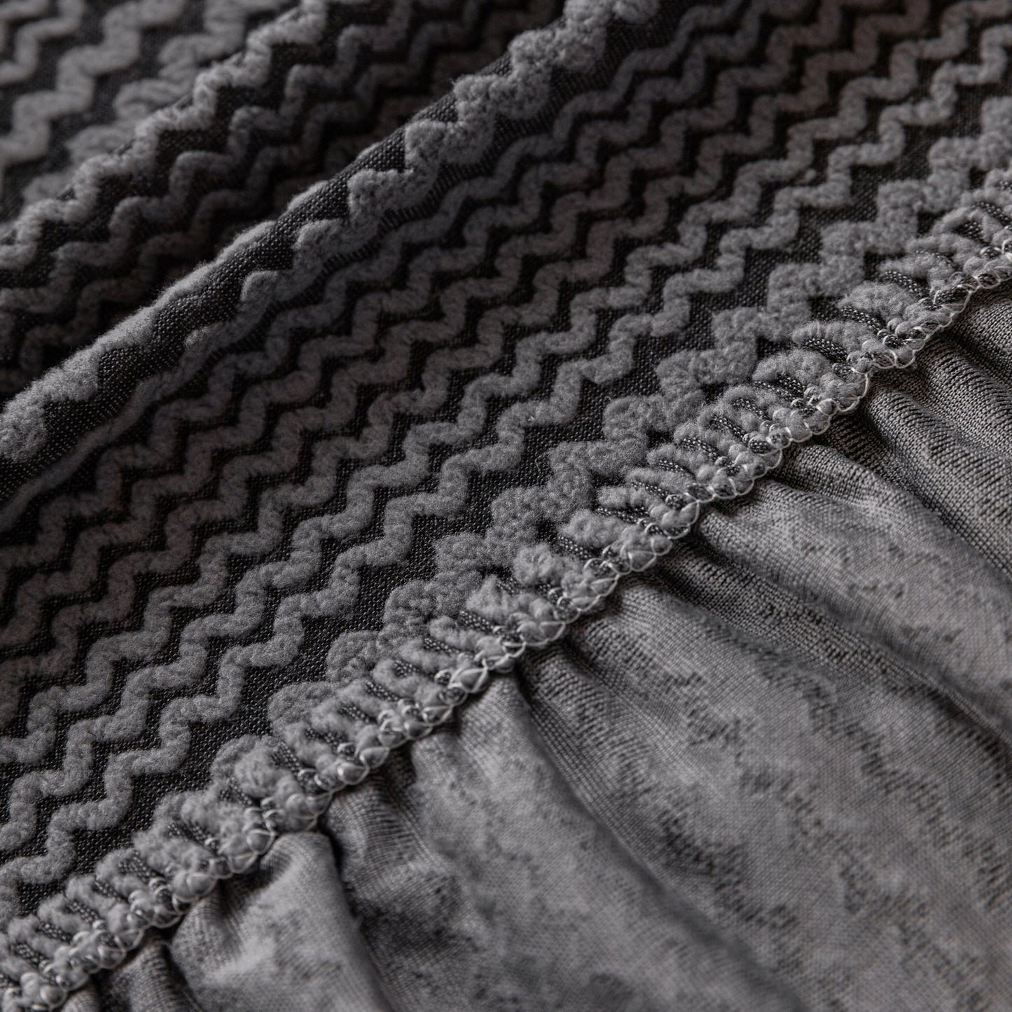 Modern Textured Stretch Sofa Cover, Plush Fleece Sofa Slipcover with 3D Stripe Texture