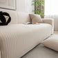 3D Grid Jacquard Sofa Cover, High Stretch Plush Waffle Couch Slipcover with Tie Straps