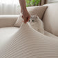 3D Grid Jacquard Sofa Cover, High Stretch Plush Waffle Couch Slipcover with Tie Straps