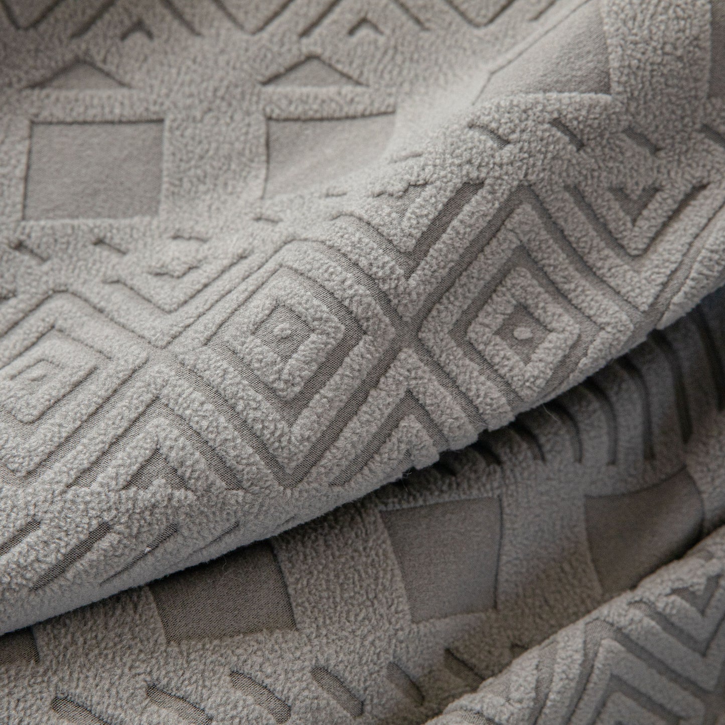 High Stretch Embossed Geometric Slipcover for Couch, Cozy Plush Fleece Couch Cover