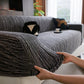 High Stretch Couch Slipcover with Abstract Stripe, Washable Non-Slip Cover for Dogs