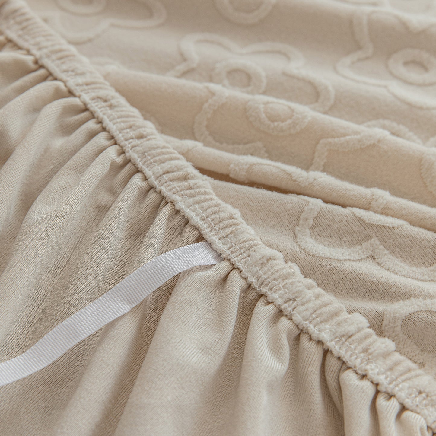 High Stretch Jacquard Sofa Slipcover, Soft Spandex Textured Floral Couch Cover