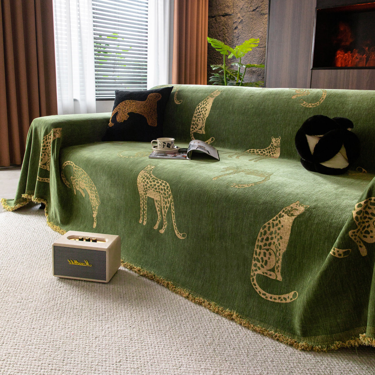 Leopard Sofa Bezug Decke Stilvoller Möbel Schutzwurf für Sofas & Loves – Slipcover KAS™
