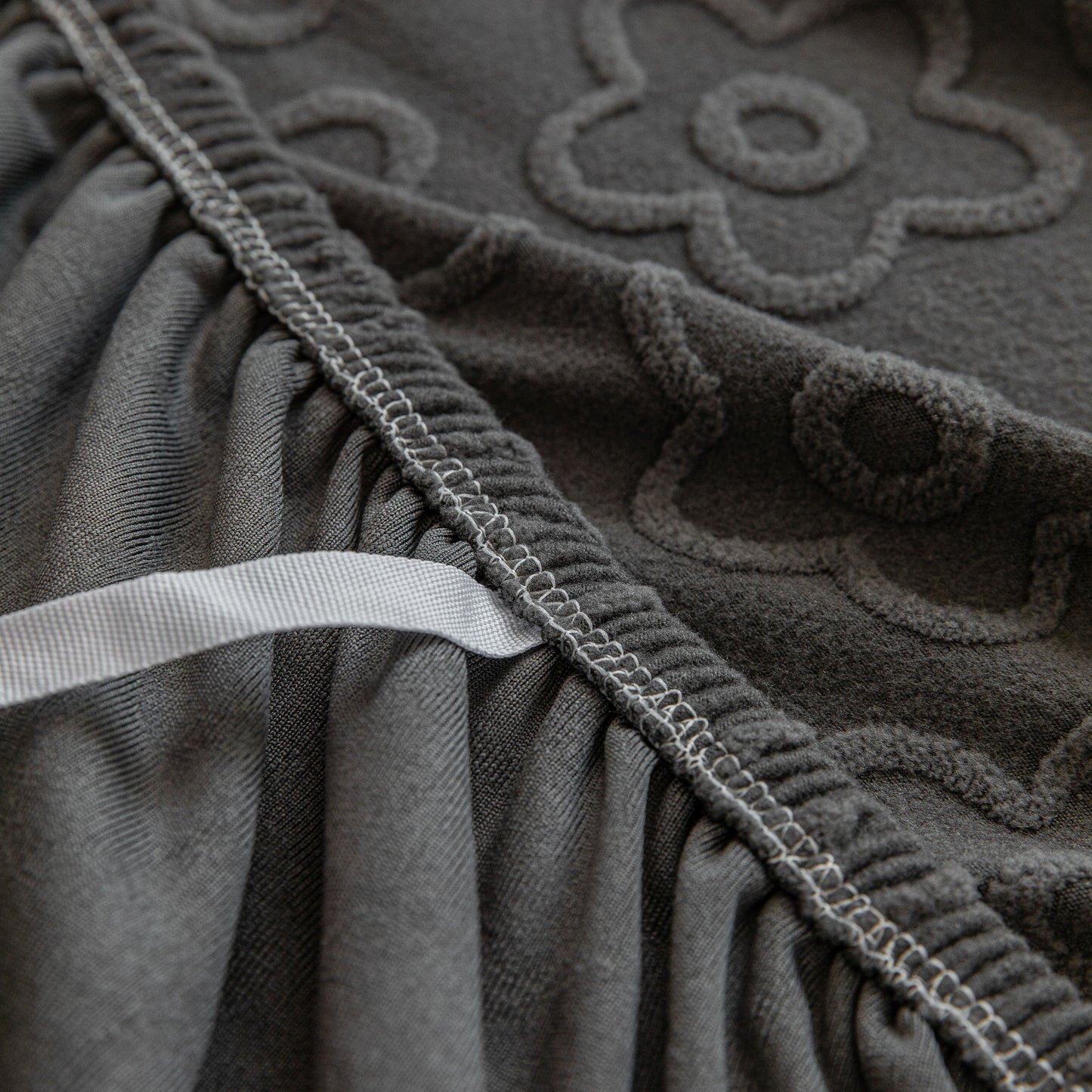 High Stretch Jacquard Sofa Slipcover, Soft Spandex Textured Floral Couch Cover