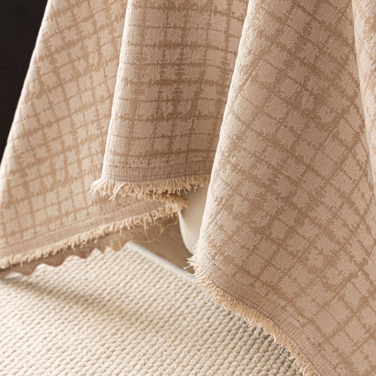 Jacquard Textured Couch Cover Throw, Soft Thick Decorative Slipcover for Couch