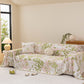 Chenille Throw Blanket Sofa Cover, Abstract Watercolor Couch Cover with Tassel Fringe