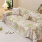 Chenille Throw Blanket Sofa Cover, Abstract Watercolor Couch Cover with Tassel Fringe