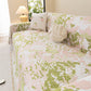 Chenille Throw Blanket Sofa Cover, Abstract Watercolor Couch Cover with Tassel Fringe