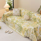 Chenille Throw Blanket Sofa Cover, Abstract Watercolor Couch Cover with Tassel Fringe