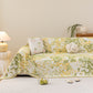 Chenille Throw Blanket Sofa Cover, Abstract Watercolor Couch Cover with Tassel Fringe