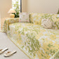Chenille Throw Blanket Sofa Cover, Abstract Watercolor Couch Cover with Tassel Fringe